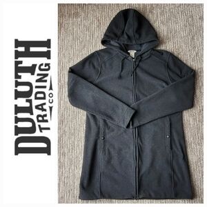 DULUTH HOODED SWEATER FLEECE ZIP UP JACKET LARGE